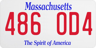 MA license plate 486OD4