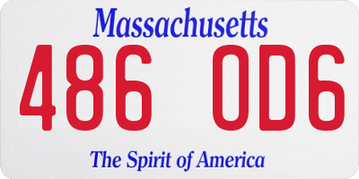 MA license plate 486OD6