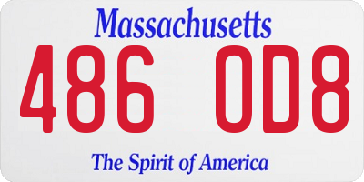 MA license plate 486OD8