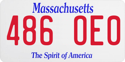 MA license plate 486OE0