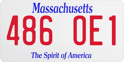 MA license plate 486OE1