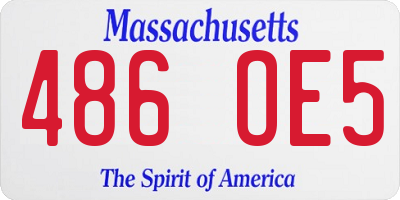 MA license plate 486OE5