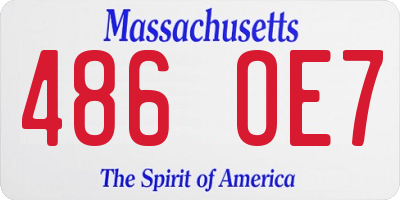 MA license plate 486OE7