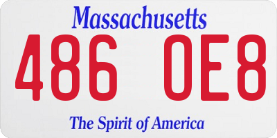 MA license plate 486OE8