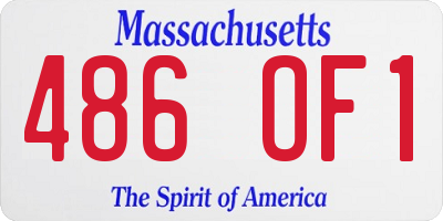 MA license plate 486OF1