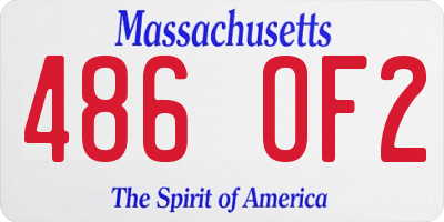 MA license plate 486OF2