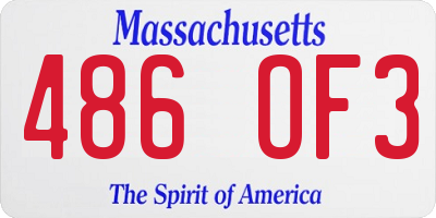 MA license plate 486OF3