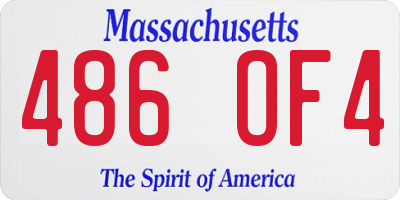 MA license plate 486OF4