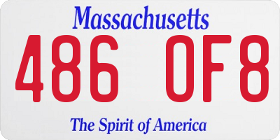 MA license plate 486OF8