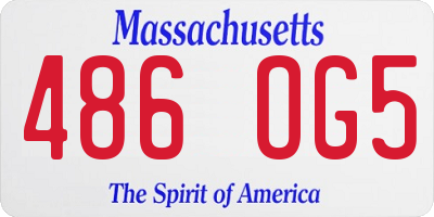 MA license plate 486OG5
