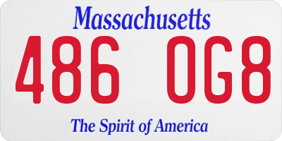 MA license plate 486OG8
