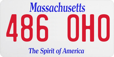 MA license plate 486OH0