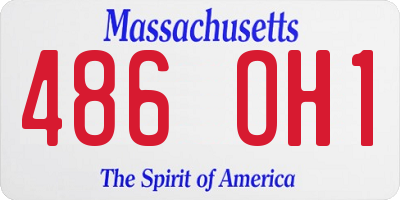 MA license plate 486OH1