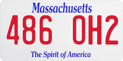 MA license plate 486OH2