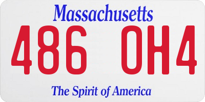 MA license plate 486OH4