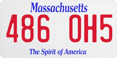 MA license plate 486OH5