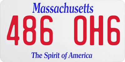MA license plate 486OH6