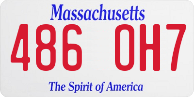 MA license plate 486OH7