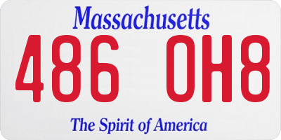 MA license plate 486OH8