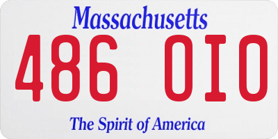MA license plate 486OI0