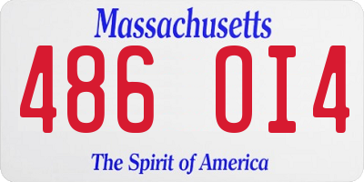 MA license plate 486OI4