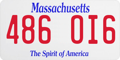 MA license plate 486OI6