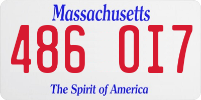 MA license plate 486OI7