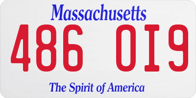 MA license plate 486OI9