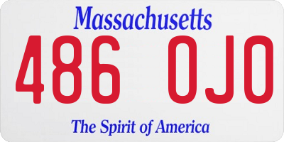 MA license plate 486OJ0