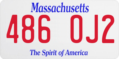 MA license plate 486OJ2