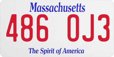 MA license plate 486OJ3