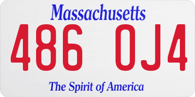 MA license plate 486OJ4