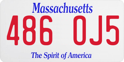 MA license plate 486OJ5