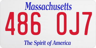 MA license plate 486OJ7