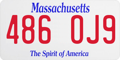 MA license plate 486OJ9