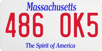 MA license plate 486OK5