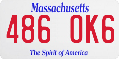 MA license plate 486OK6