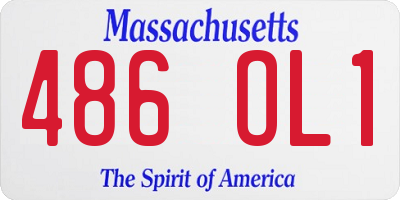 MA license plate 486OL1