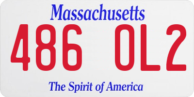 MA license plate 486OL2