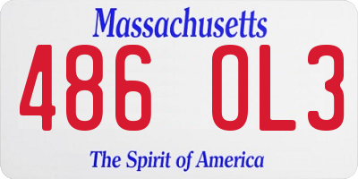 MA license plate 486OL3