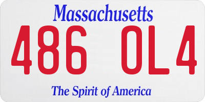 MA license plate 486OL4
