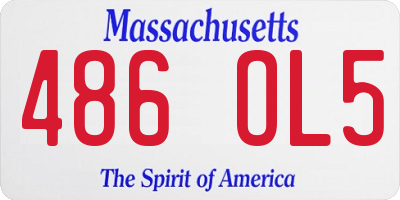 MA license plate 486OL5