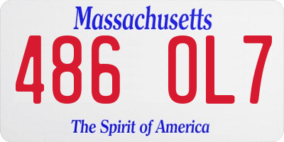 MA license plate 486OL7