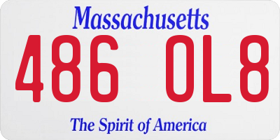 MA license plate 486OL8