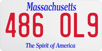 MA license plate 486OL9