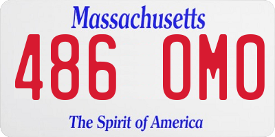 MA license plate 486OM0