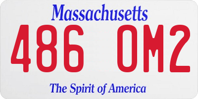 MA license plate 486OM2