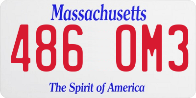 MA license plate 486OM3