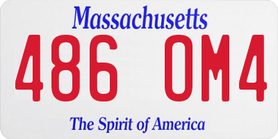 MA license plate 486OM4
