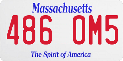 MA license plate 486OM5